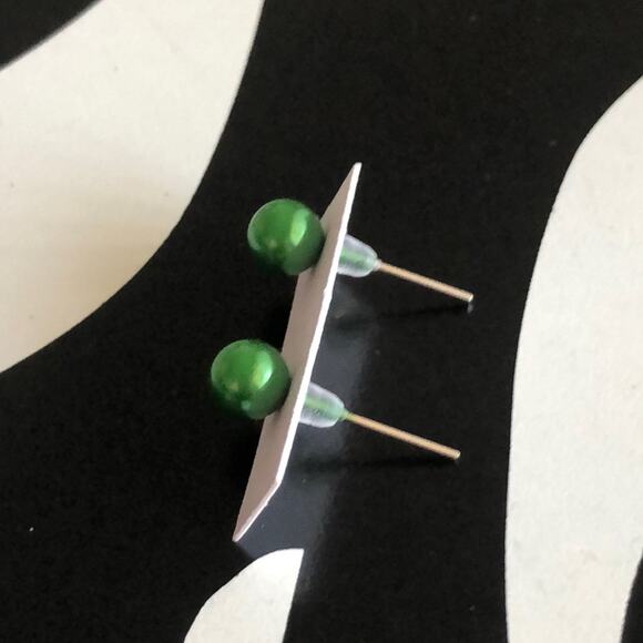 4 for $20 Small Green Ball Stud Earrings - Picture 2 of 3